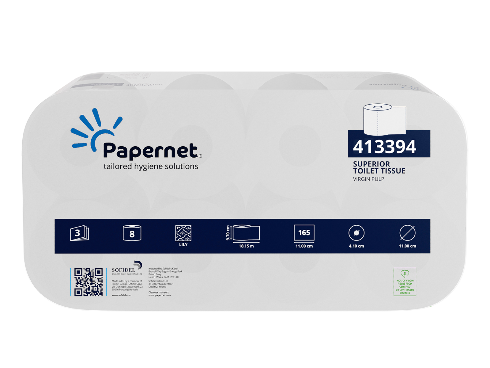 Papier toaletowy PAPERNET 413394 Superior Extra Miękki 3 warstwowy 64 roli (8x8)